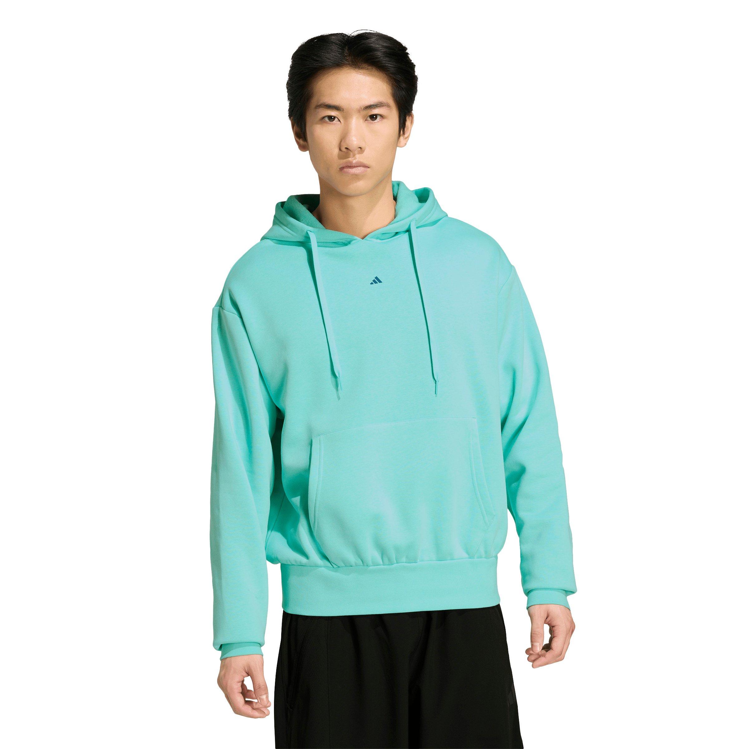 adidas Mens Volleyball Category Logo Graphic Hoodie  Aqua
